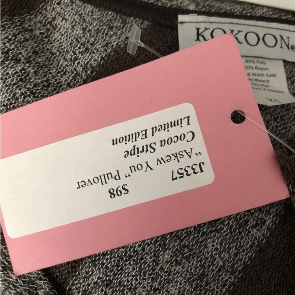 Kokoon NEW XS aschew you striped asymmetrical tunic top ultra tee merlot 98 - Picture 2 of 5